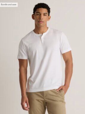 NWT Quince 100% Pima Cotton Luxe Touch Henley in White